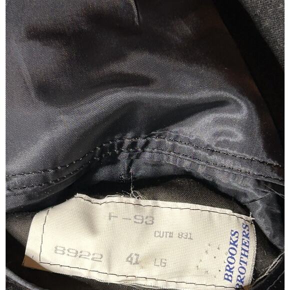 Brooks Brothers Blazer Mens 41 LG Golden Fleece Makers USA Suit Jacket Black Vtg - Picture 3 of 16